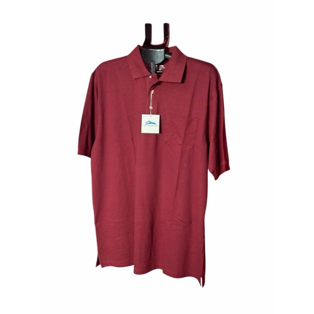 Tri-Mountain Men’s Burgundy Polo Shirt with Pocket Size 2XL NWT